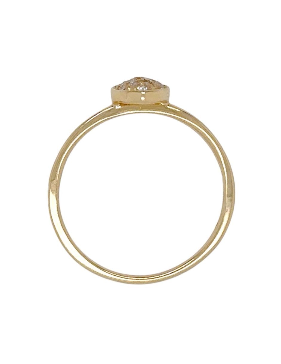 Anillo ovalado IDC 14 K de oro amarillo diamante brillante